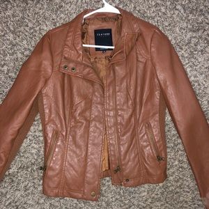 Brown leather jacket